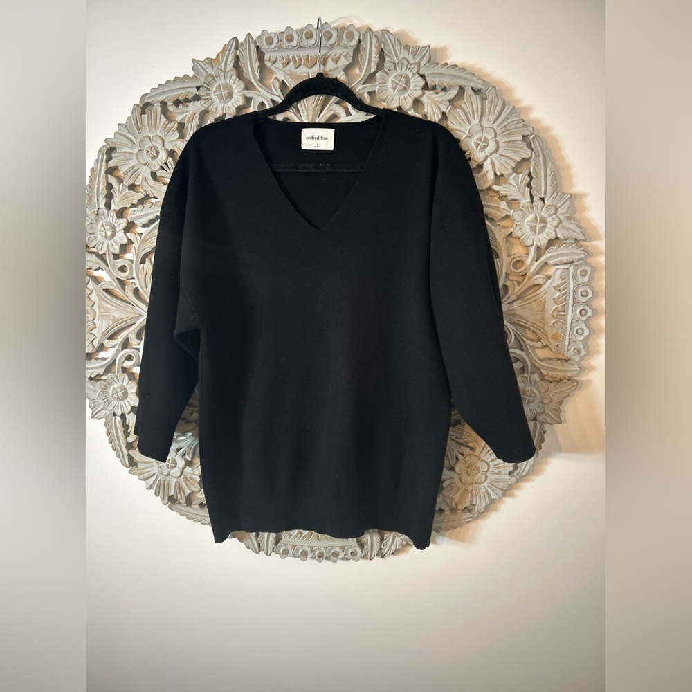 Wilfred Free Black Souvenir oversized Sweater Size 2 Medium - Picture 3 of 9